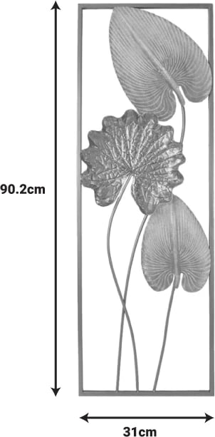 Dekor muri Tropana II metalik ngjyrë ari dhe bardhë 31x2.5x90.2cm
