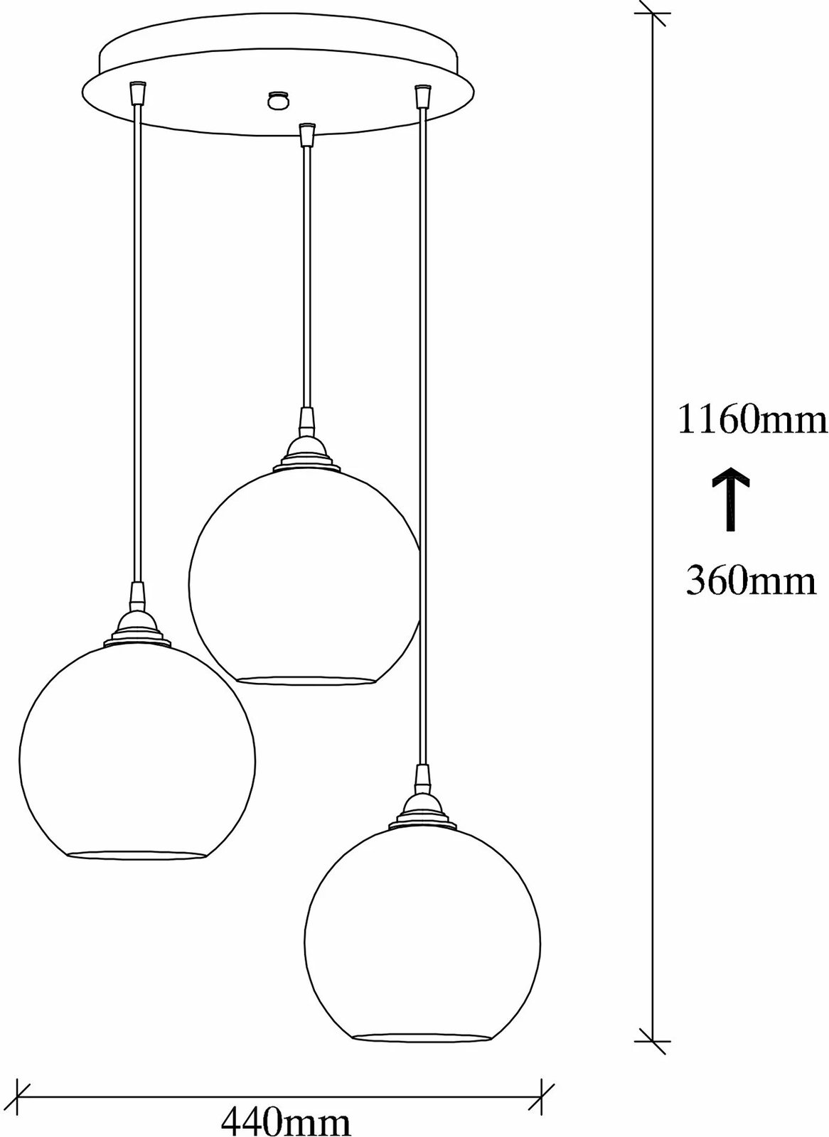 Llambë tavani Opviq, ngjyrë ari dhe e zezë, 44x44cm, lartësi 116cm