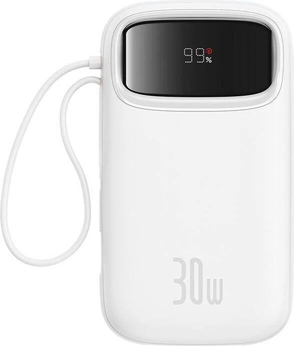 Powerbank Baseus QPow 2, 20000mAh, 30W, 2xUSB-C, e bardhë
