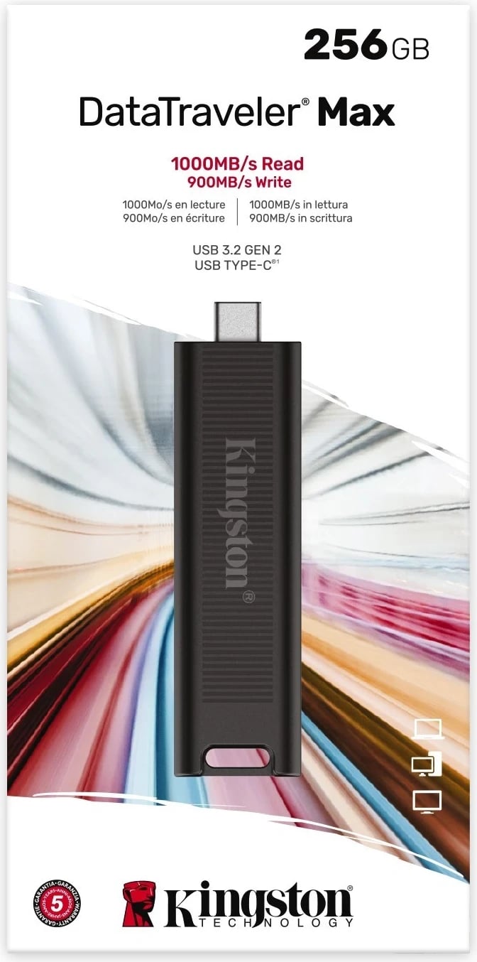 USB Kingston DataTraveler MAX, 256GB, e zezë