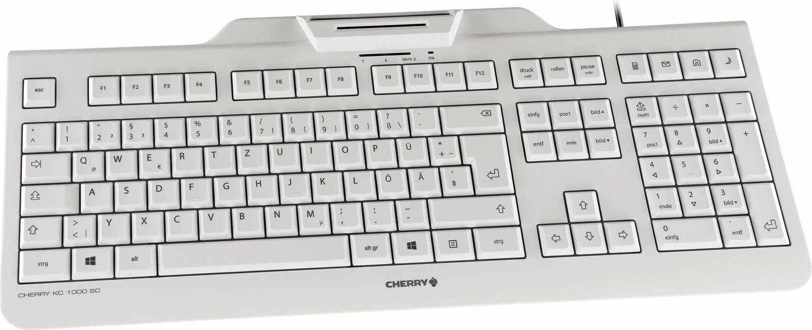 Tastierë Cherry KC 1000 SC, Full-size, Wired, USB, QWERTZ, Gri
