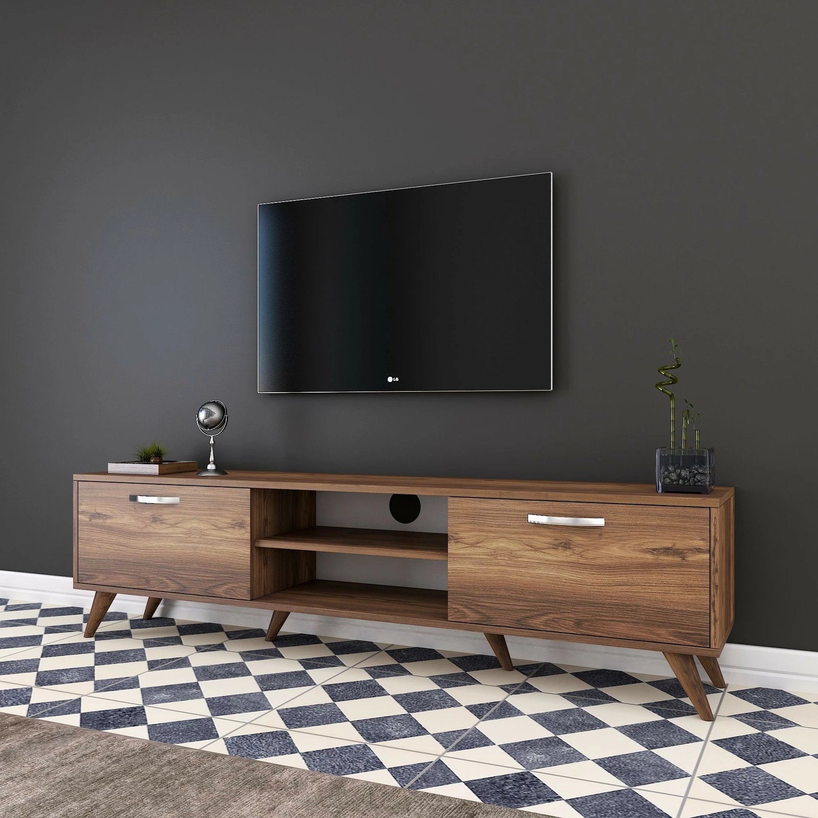 Komodë TV Hanah Home, A9 - 221, ngjyrë arre, 180x48.6x35cm