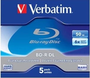 Disk BD-R Verbatim 50 GB, 5 copë