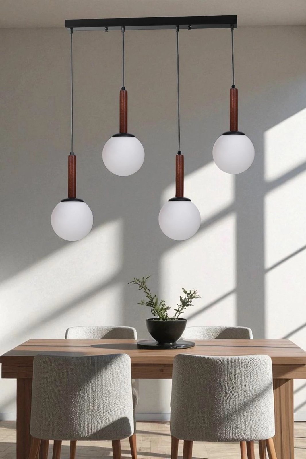 Llambadar Opviq, 9071-6, metal e xham, ngjyrë e bardhë, arre, e zezë