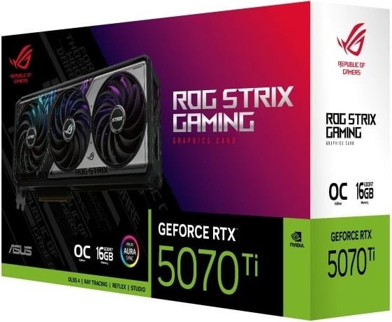 Kartë grafike, Asus ROG Strix RTX 5070 Ti OC ROG-STRIX-RTX5070TI-O16G-GAMING, 16GB GDDR7, 256-bit, PCIe 5.0, 3x DisplayPort/2x HDMI