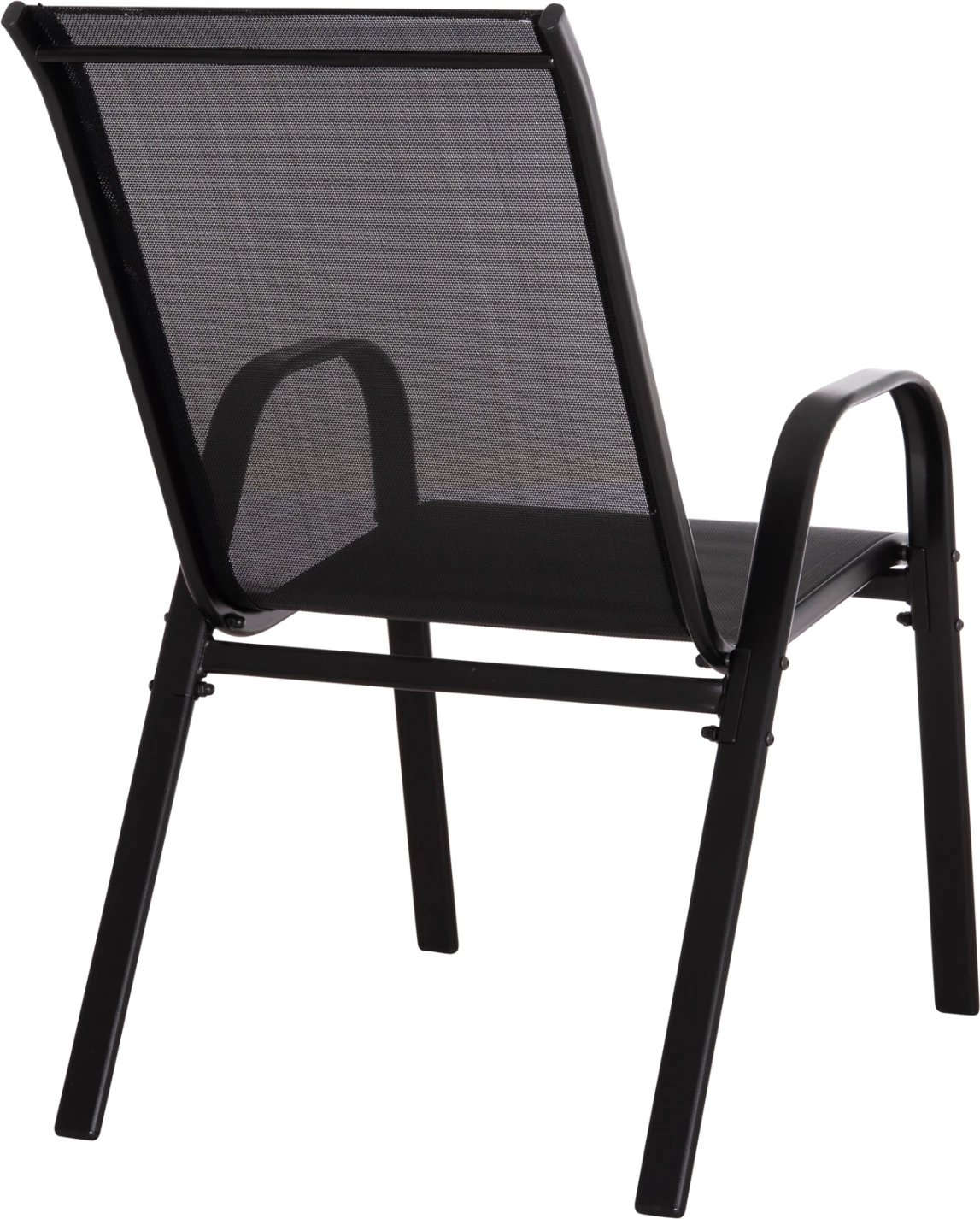 Karrige për jashtë LEON FH5000.43, kornizë metalike e zezë & textilene, set prej 4 copash, 55x70x91Hcm