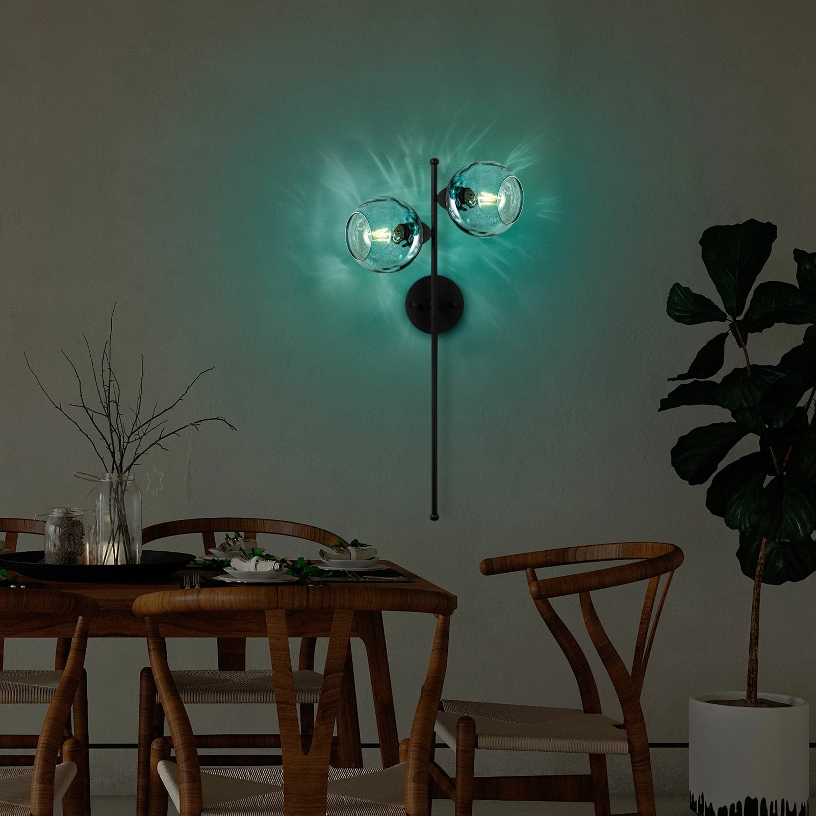 Llambë muri Opviq, Benek - 15 - 14412, ngjyrë kaltër dhe e zezë