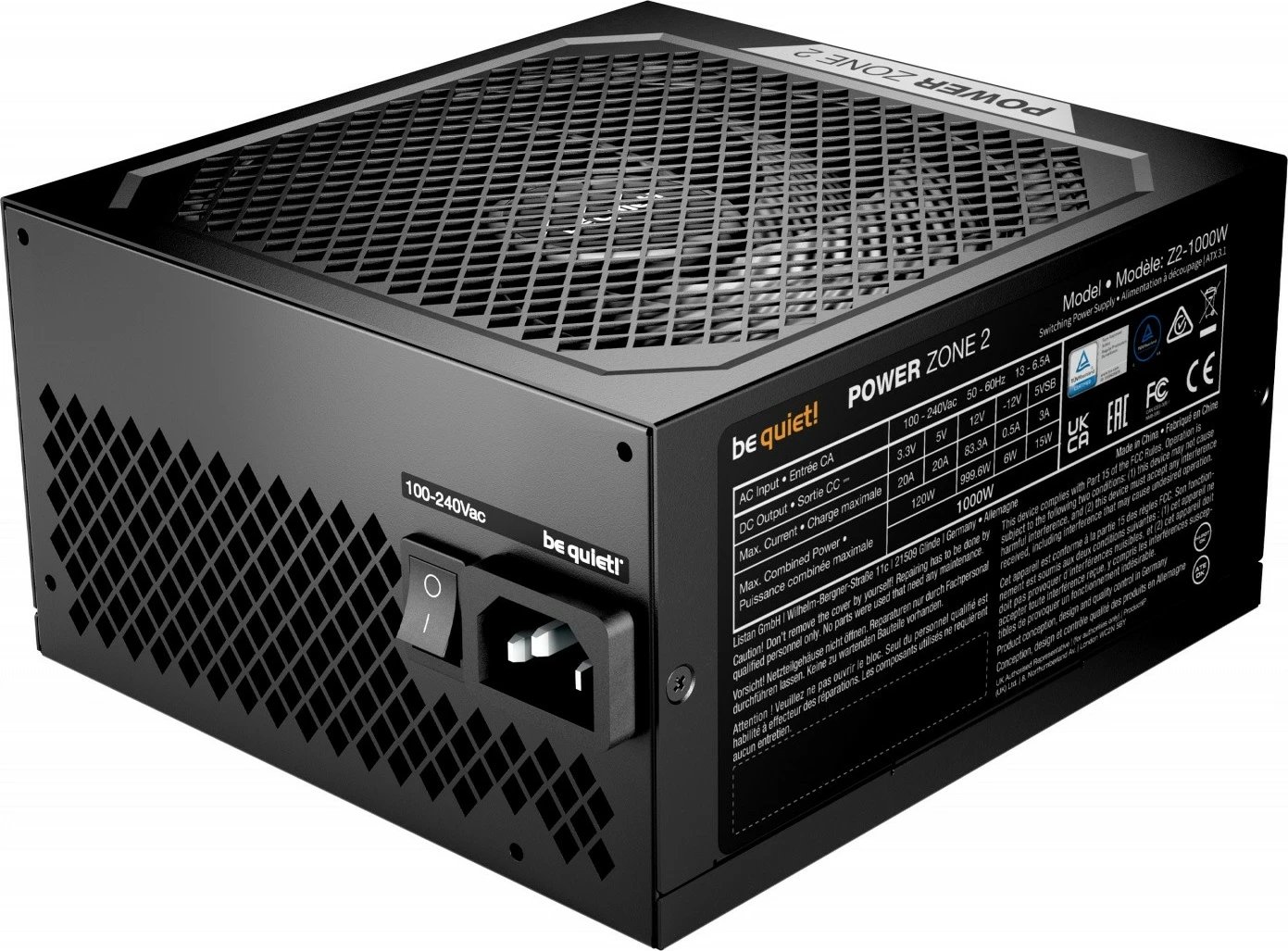 Kasë furnizimi be quiet! Power Zone 2, 1000W, 80 PLUS Platinum, modulare, e zezë