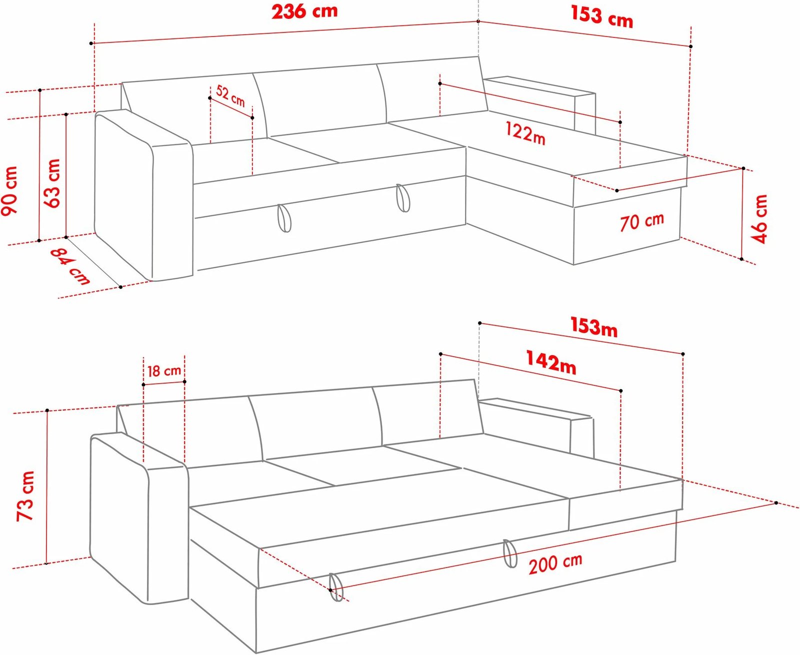 Kënd-sofë krevati Atelier del Sofa, gri, Kado