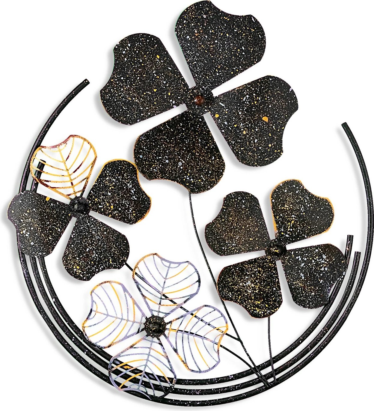 Aksesor dekorativ metalik për mur Wallity, Shihezi 3, shumëngjyrësh, 50x50x4cm