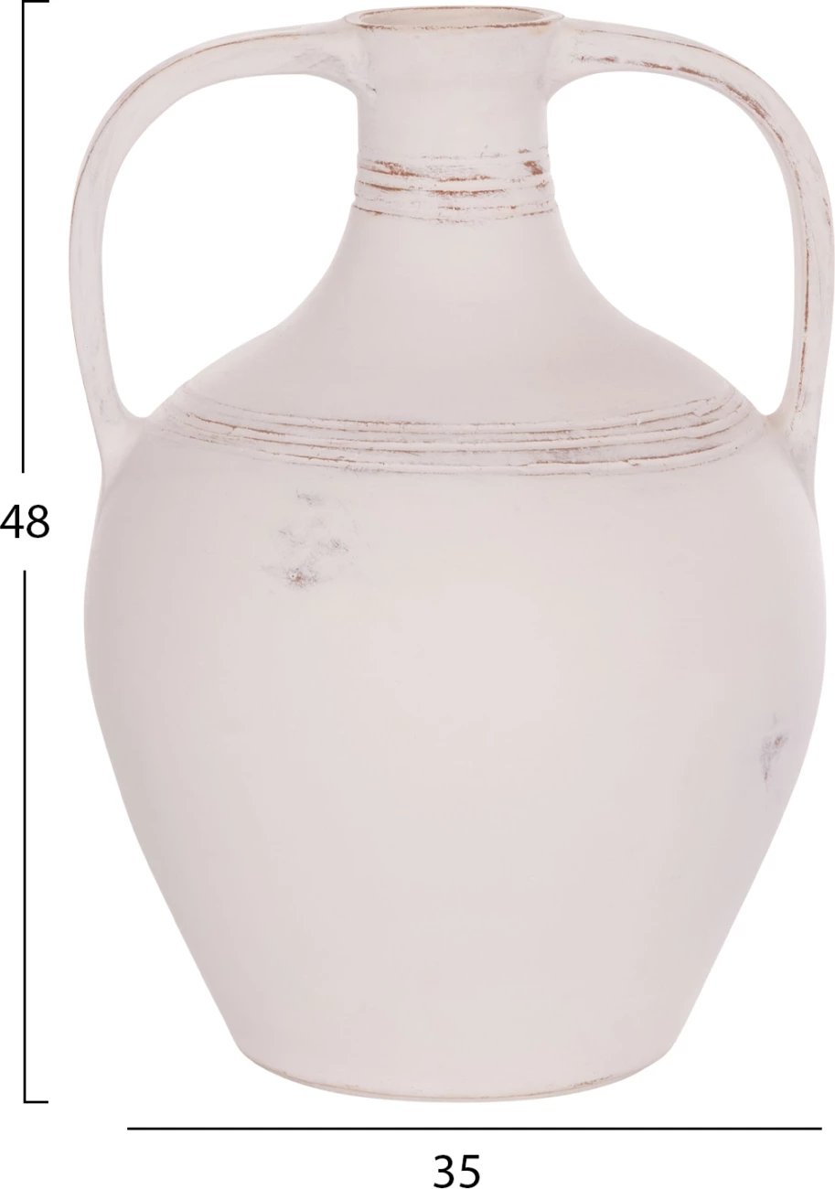 Vazo dekorative amforë, terrakotë e bardhë, FEAX FH4676.02S, 35x35x48cm