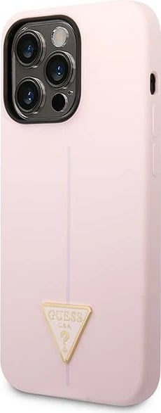 Mbështjellës Guess Silicone Triangle për iPhone 14 Pro 6.1", vjollcë