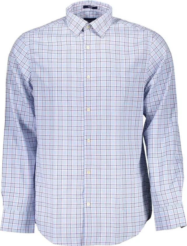Këmishë pambuku për meshkuj Gant, blu e lehtë