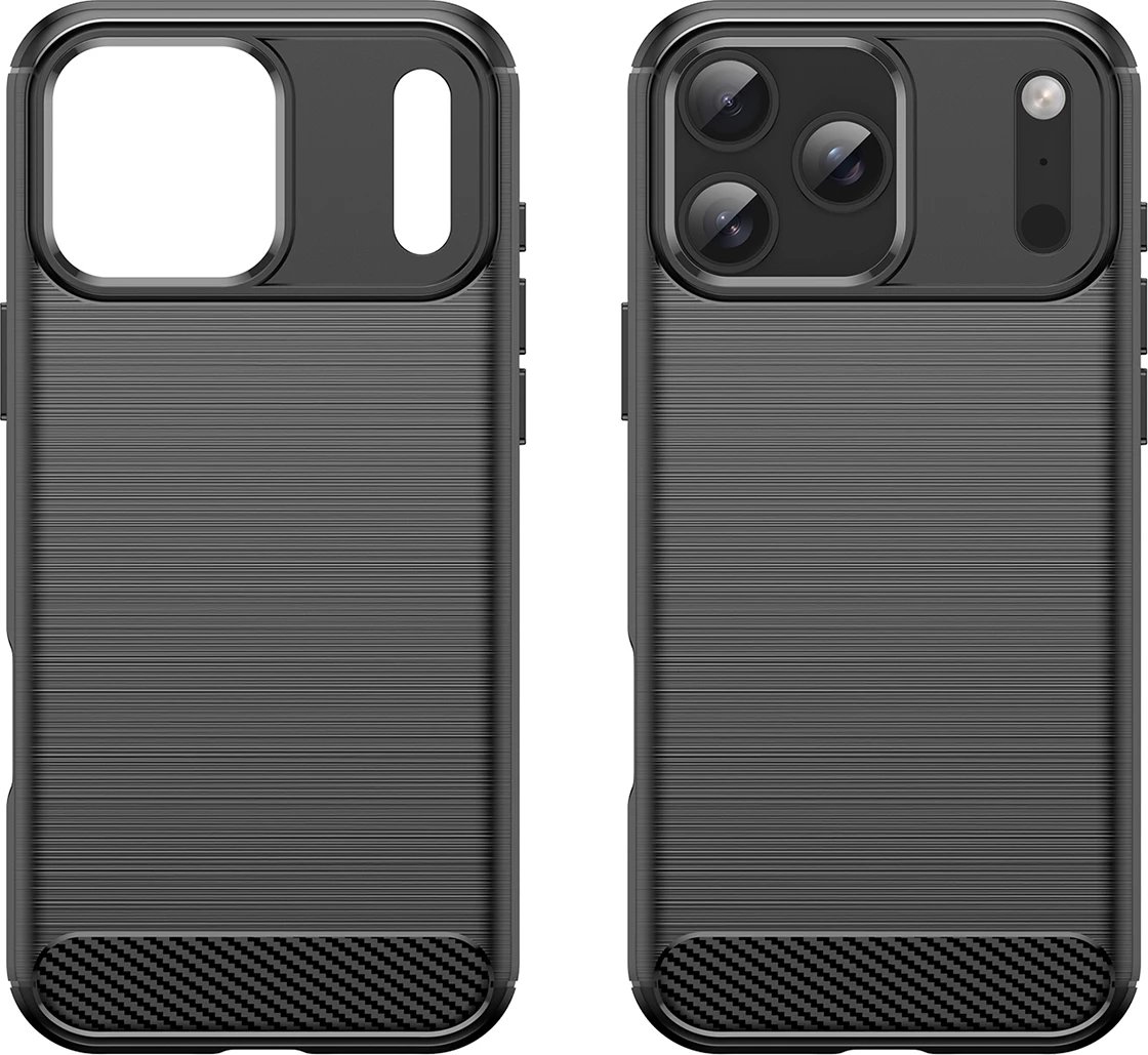 Mbështjellës Hurtel Carbon Case për iPhone 17 Pro Max, i zi