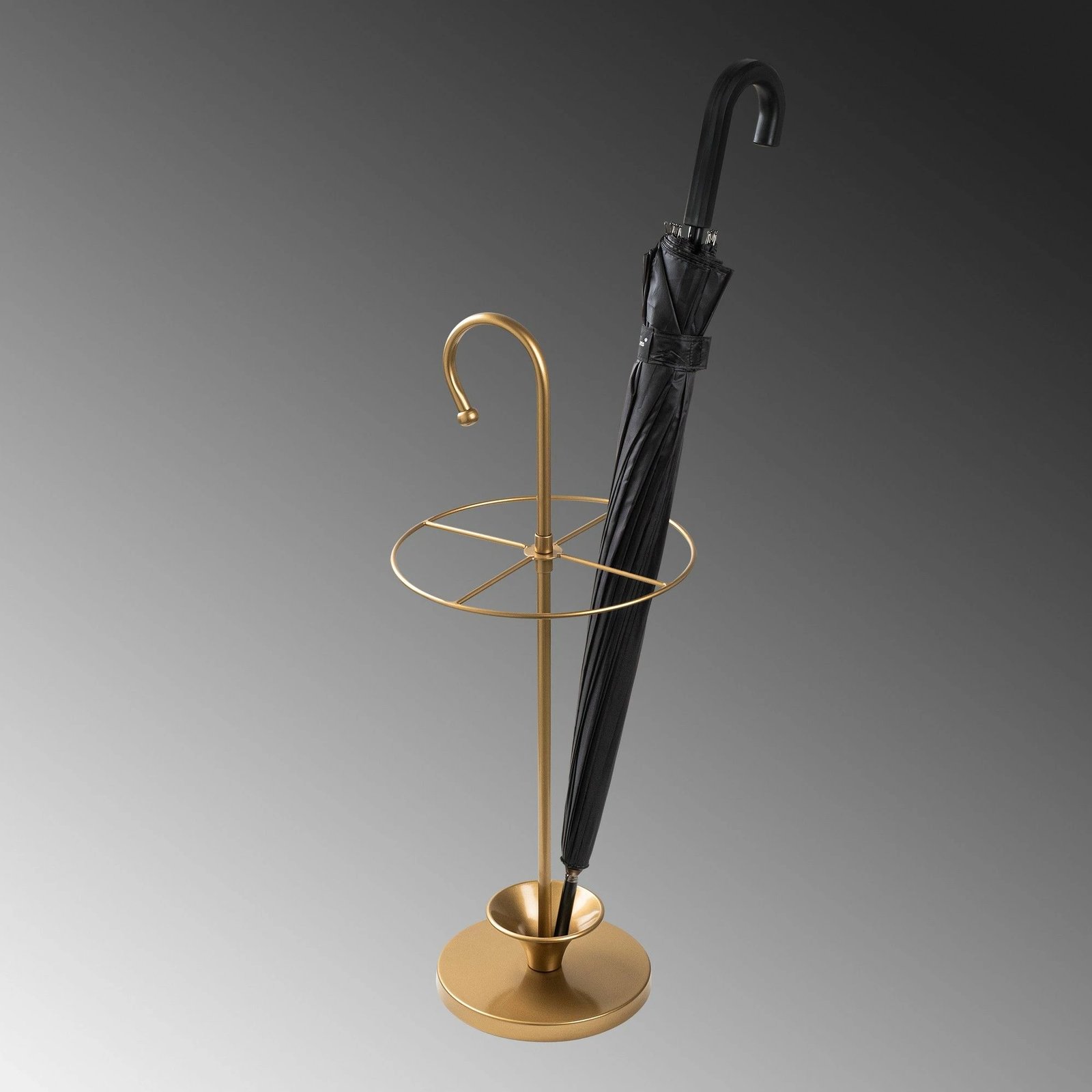 Stendë për ombrella, metalike, ngjyrë ari, Evila Originals, 27x27x65cm