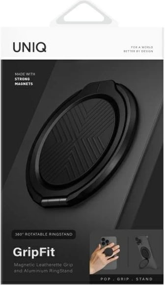 Mbajtës magnetik për celular Uniq GripFit 360, universal, i zi