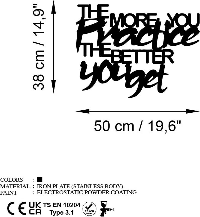 Aksesor dekorativ metalik për mur, Wallity, Practice Better