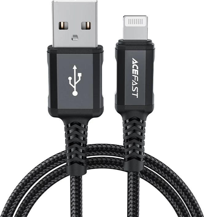 Kabllo Acefast C4-02-A-L, USB në Lightning, 1.8m, 2.4A, e zezë