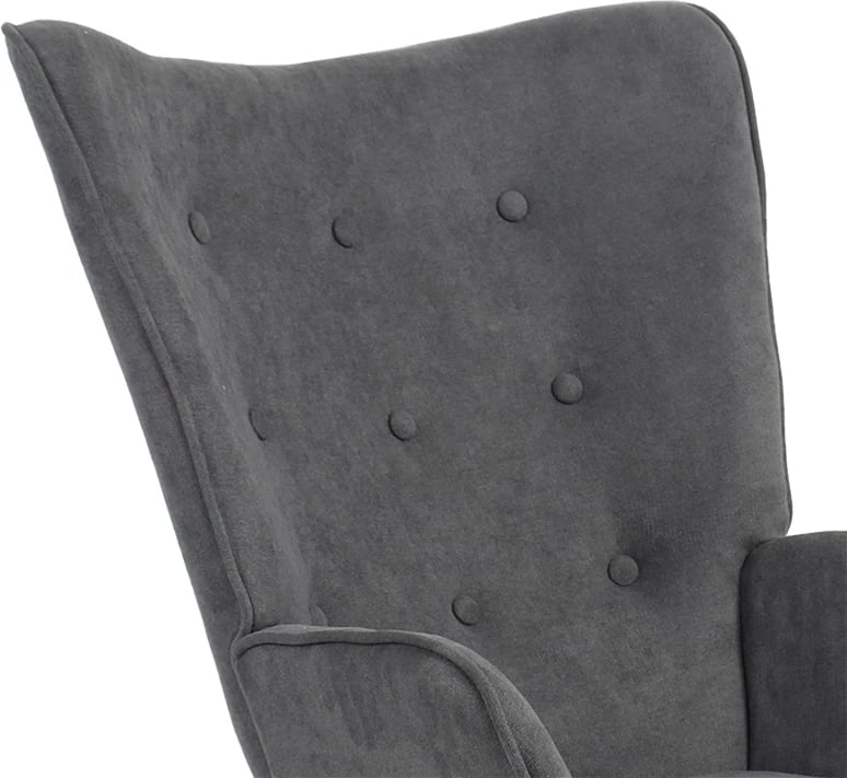 Karrige Fluffy, material stof, ngjyrë antracit-natyrale, 75x69x96cm