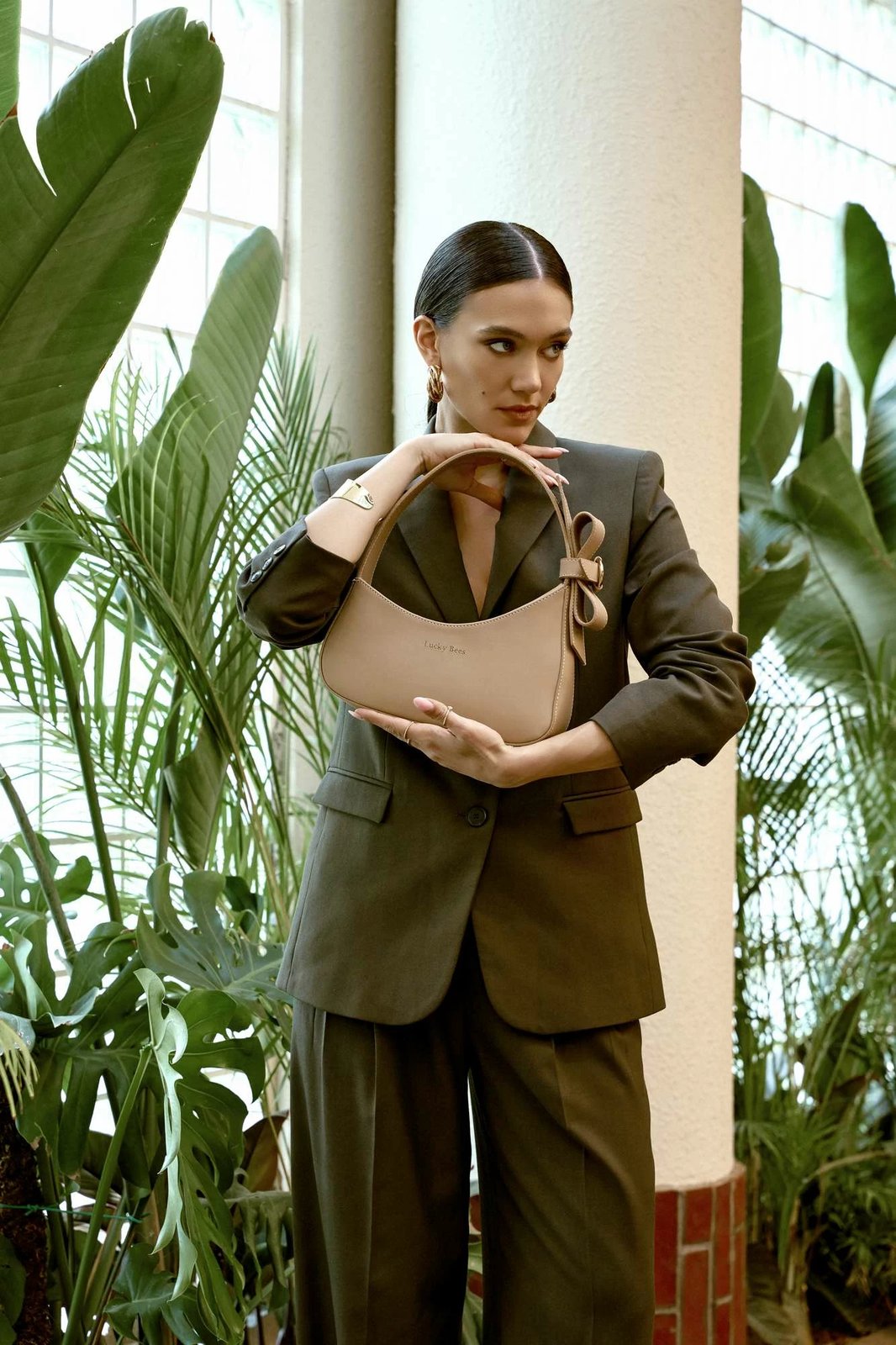 Çantë shpatulle Lucky Bees, Monroe, ngjyrë camel