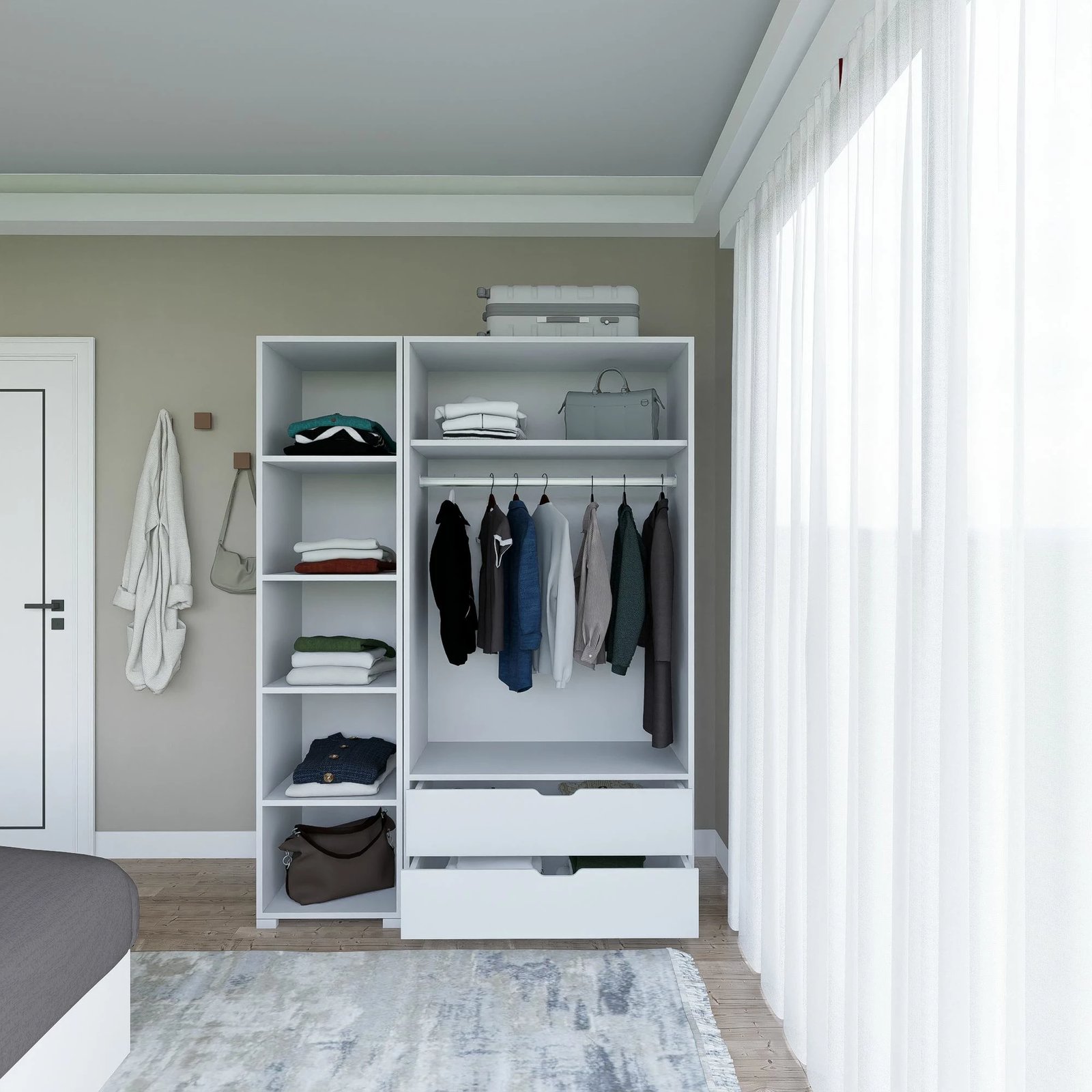 Dollap Skye Decor, i bardhë, Duru 1600-020