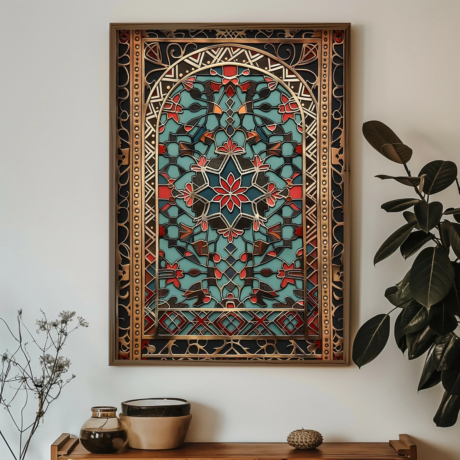 Pikturë dekorative me kornizë MDF, shumëngjyrëshe, Wallity, GE117-L