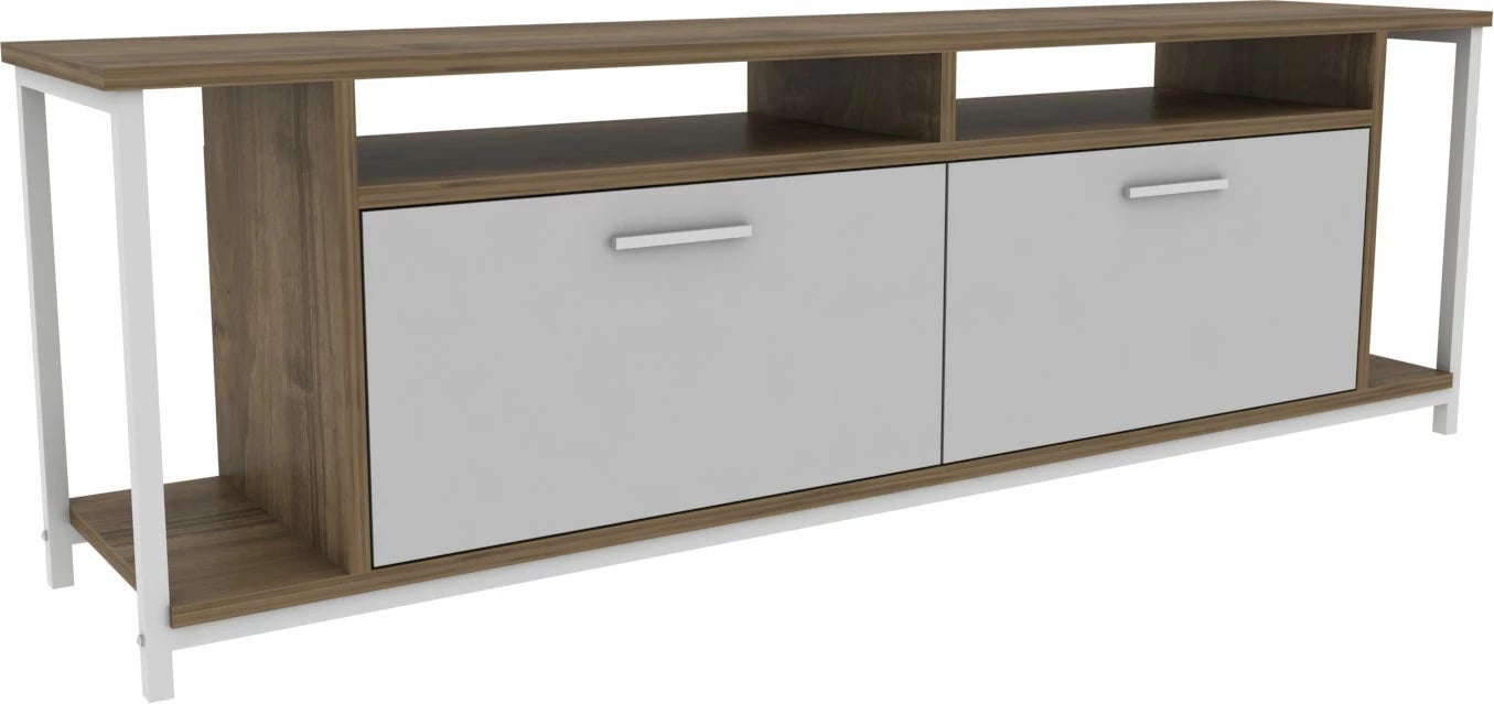 Komodë TV Skye Decor, Omar, e bardhë dhe arre