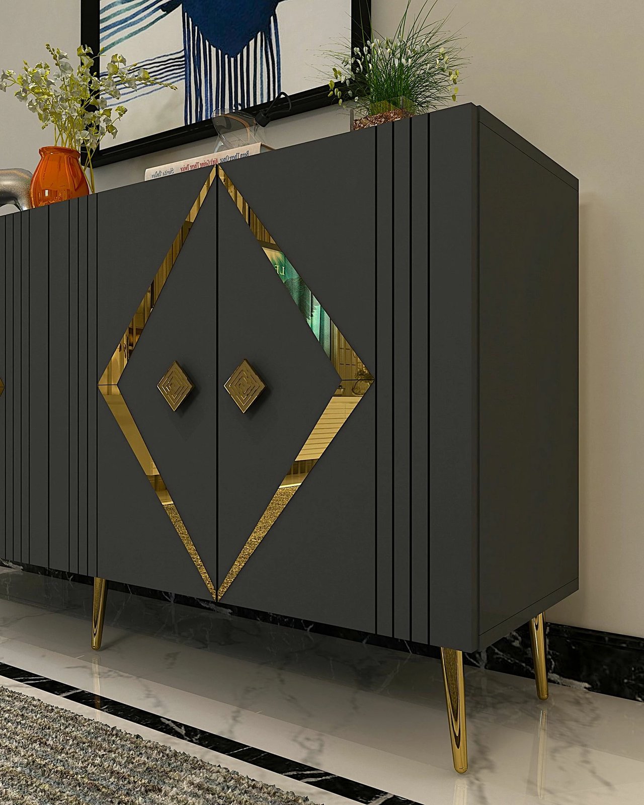 Konsol Skye Decor, Domino KB150, antracit, ar