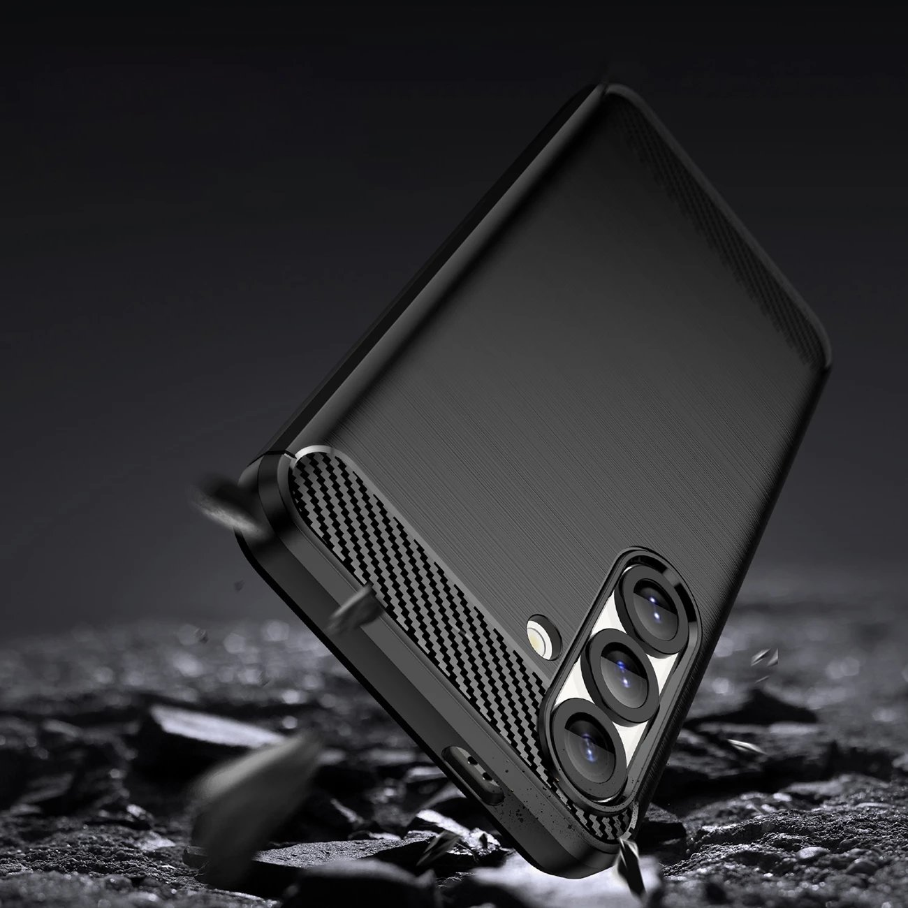 Mbështjellës Hurtel Carbon Case për iPhone 16e, silikon, i zi Mbështjellës Hurtel Carbon Case për iPhone 16e, silikon, i zi