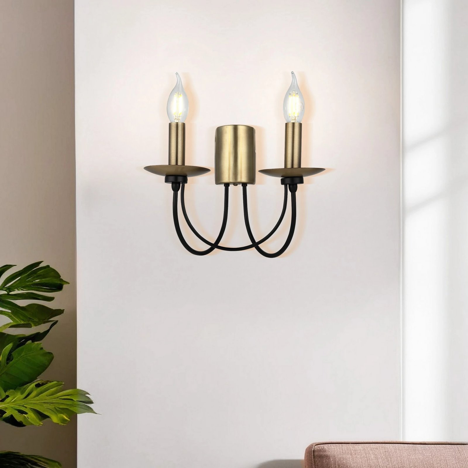 Llambë muri Opviq, Dofa - 73-29, metalike, ngjyrë antike dhe e zezë