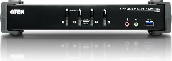Switch KVM ATEN CS1924-AT-G, 4 porta USB 3.0, 4K DisplayPort, i zi