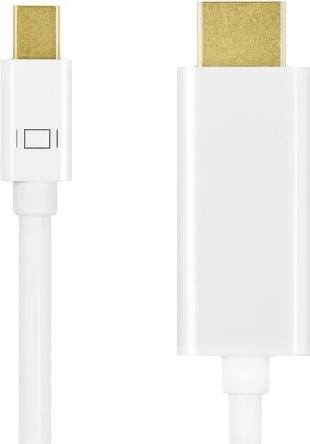 Kabllo LogiLink Mini DisplayPort në HDMI, 5m, 4K, Bardhë