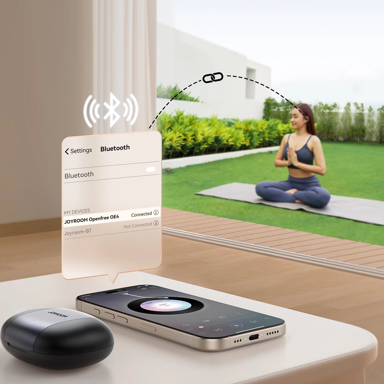 Kufje TWS open-ear Joyroom JR-OE4 Bluetooth 5.4, AAC/SBC, drajver 16mm, IPX4, USB-C, 12.5h/50h, të zeza