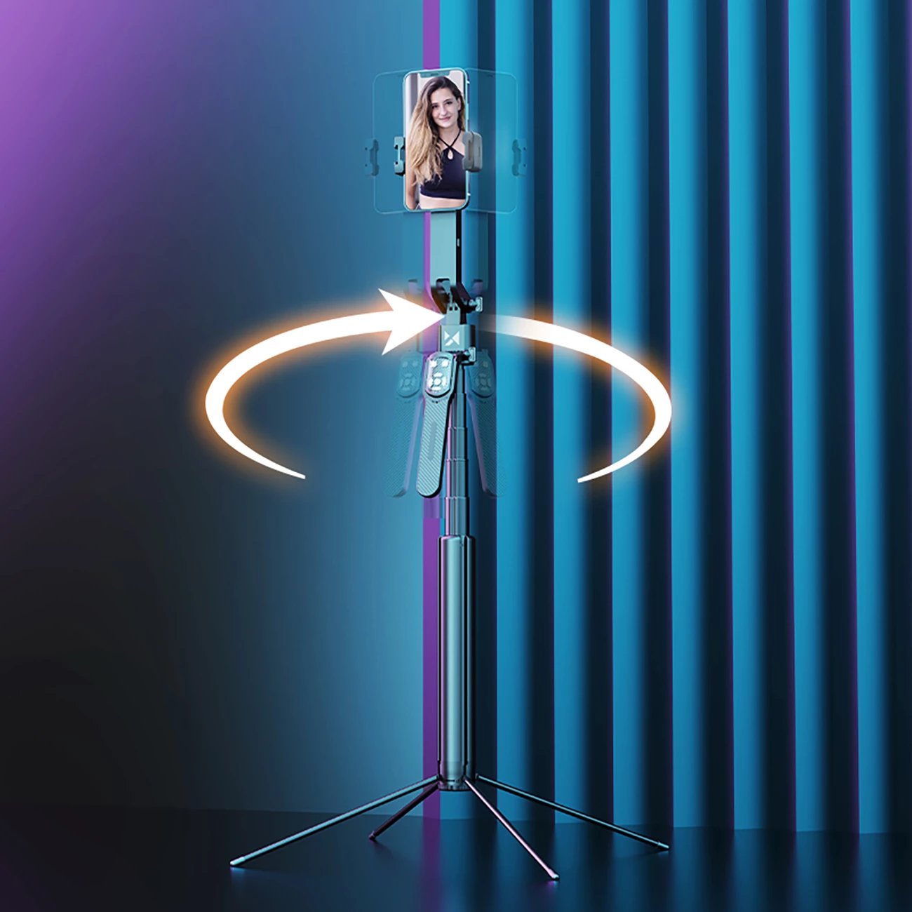 Selfie stick me tripod Wozinsky WST-360YS, AI auto face tracking, 360°, i zi