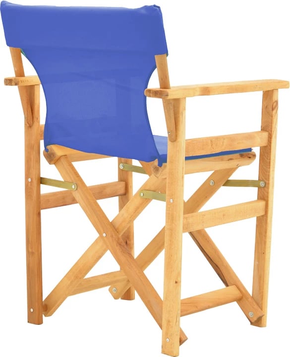 Karrige regjisori, dru ahu, ngjyrë natyrale, pëlhurë blu