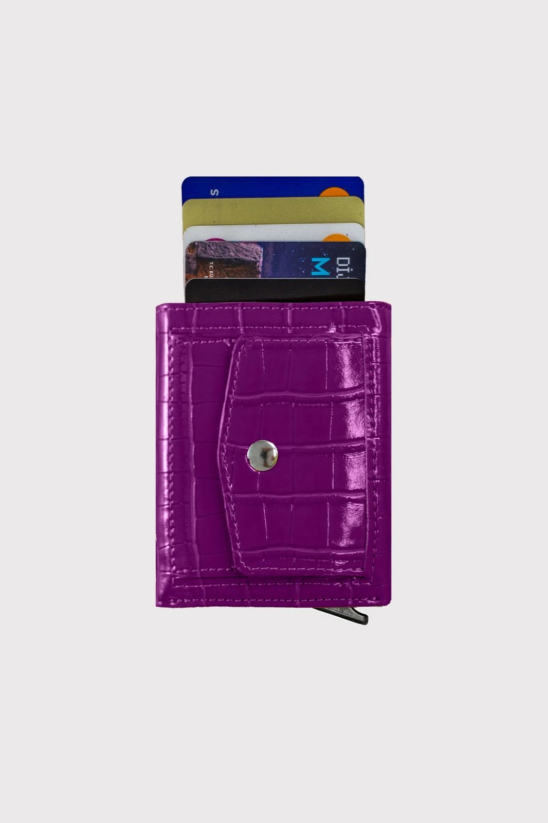 Portofol uniseks Zoozie Bags, Malta Croco, ngjyrë damson