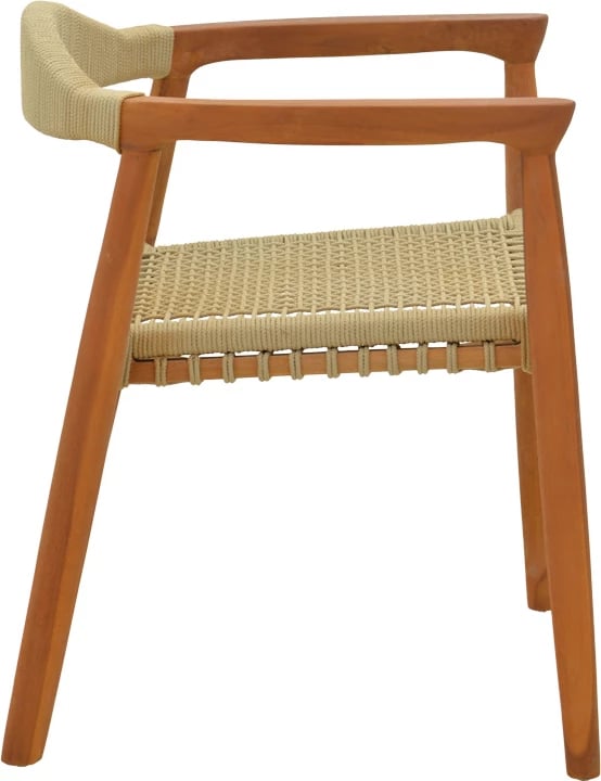 Karrige kopshti Ganny, dru tik dhe litar poliestër, ngjyrë natyrale, 61x58x71cm