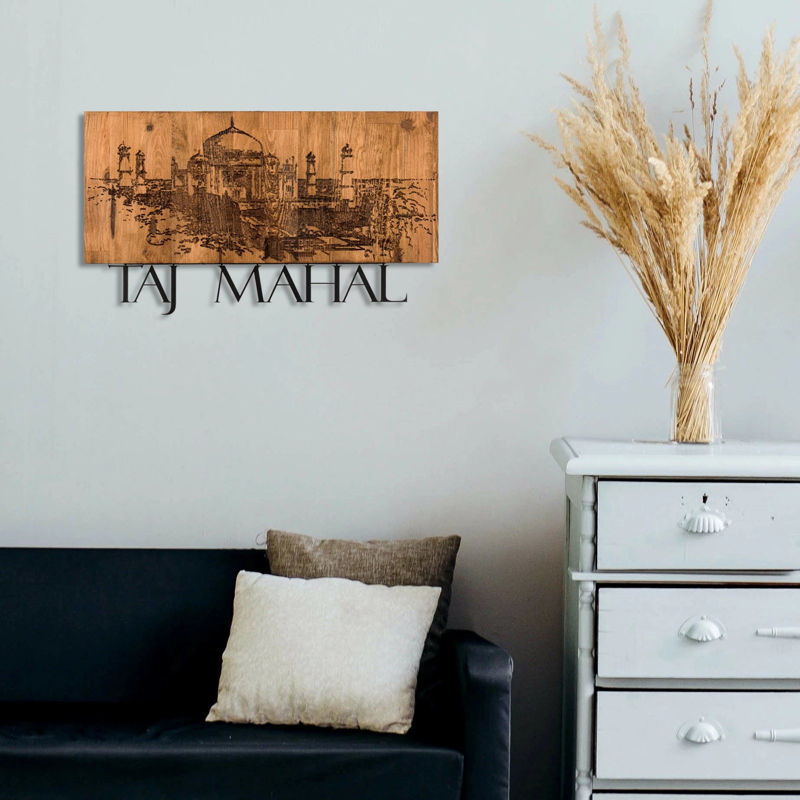 Aksesor dekorativ për mur, dru, Taj Mahal, Wallity