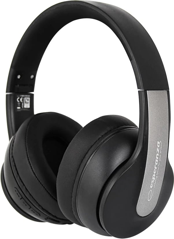 Kufje Bluetooth me ANC, Esperanza, Silence EH240, Bluetooth 5.3, mikrofon, bateri me jetë të gjatë, e zezë