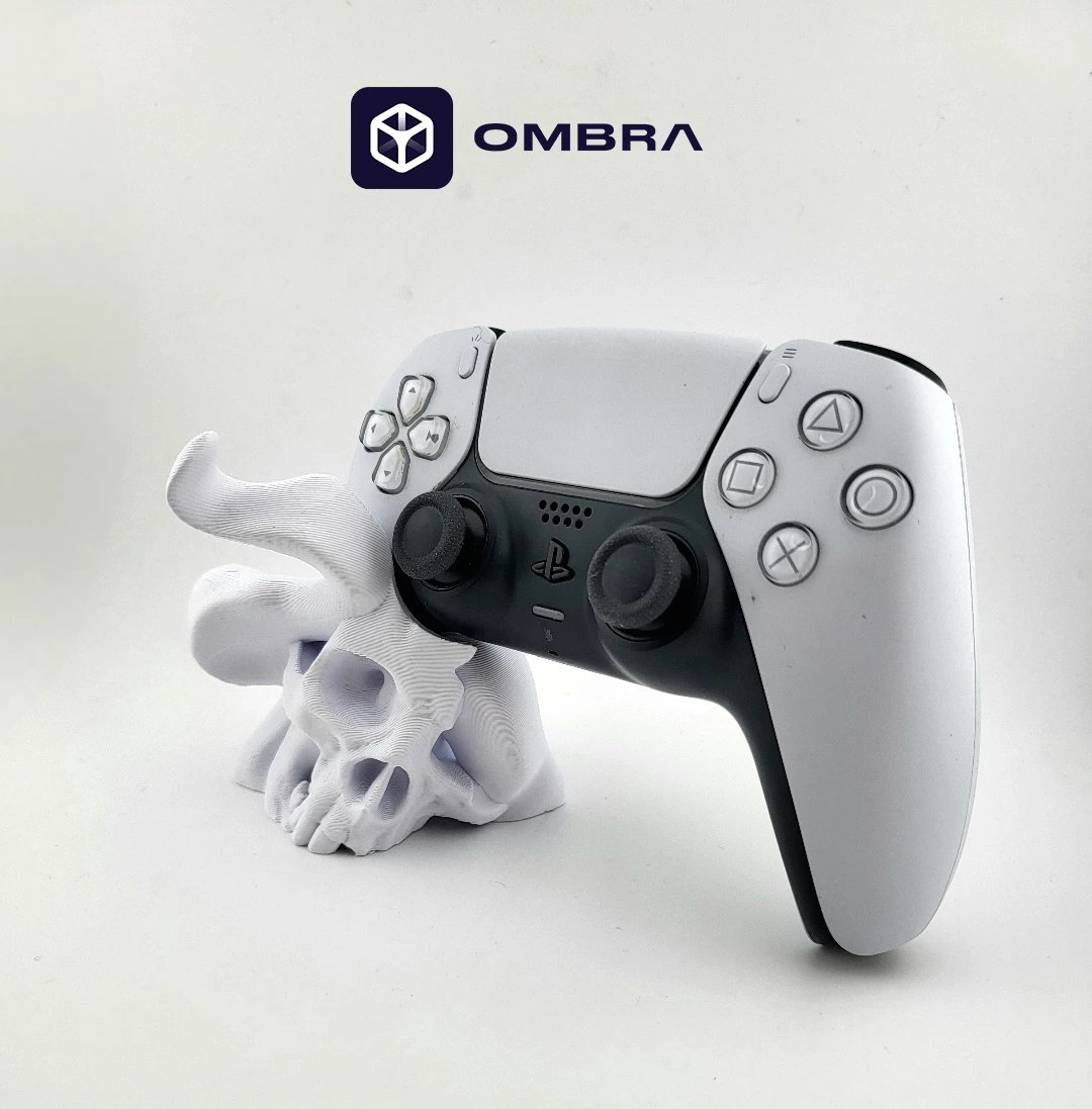 PS5 Controller Smoke Skull Stand, e bardhë