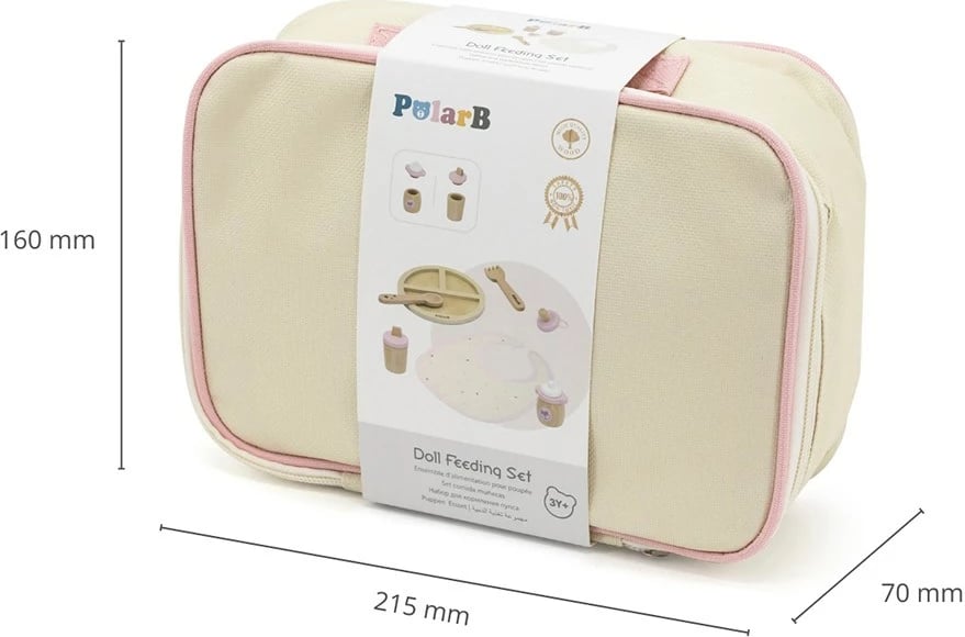 Set ushqimi druri për kukulla, Viga PolarB, 7 pjesë me organizues, multingjyrësh