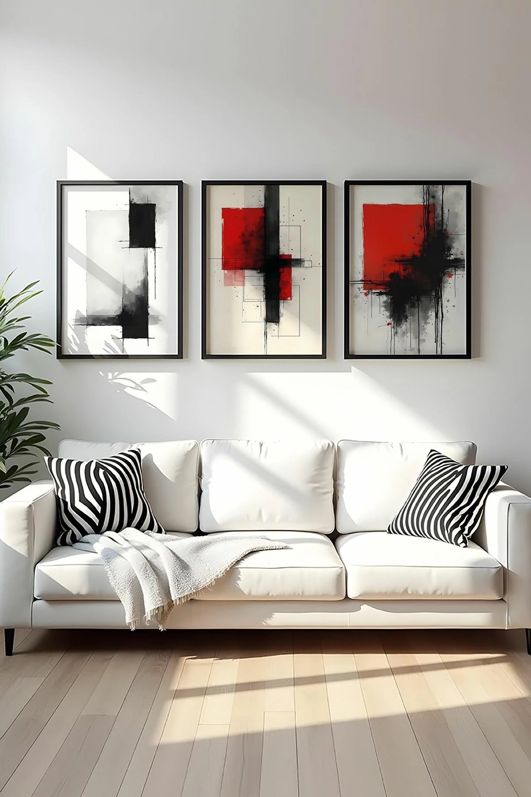 Pikturë dekorative me kornizë, MDF, 3 copë, Wallity, Huhu442, 50x70 cm