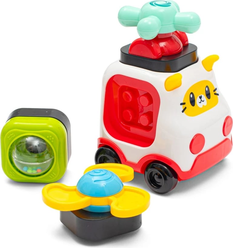 panel lojërash muzikor interaktiv, Baby Mix, 15 elemente, 35x33x5.5 cm, 2xAA, shumëngjyrësh