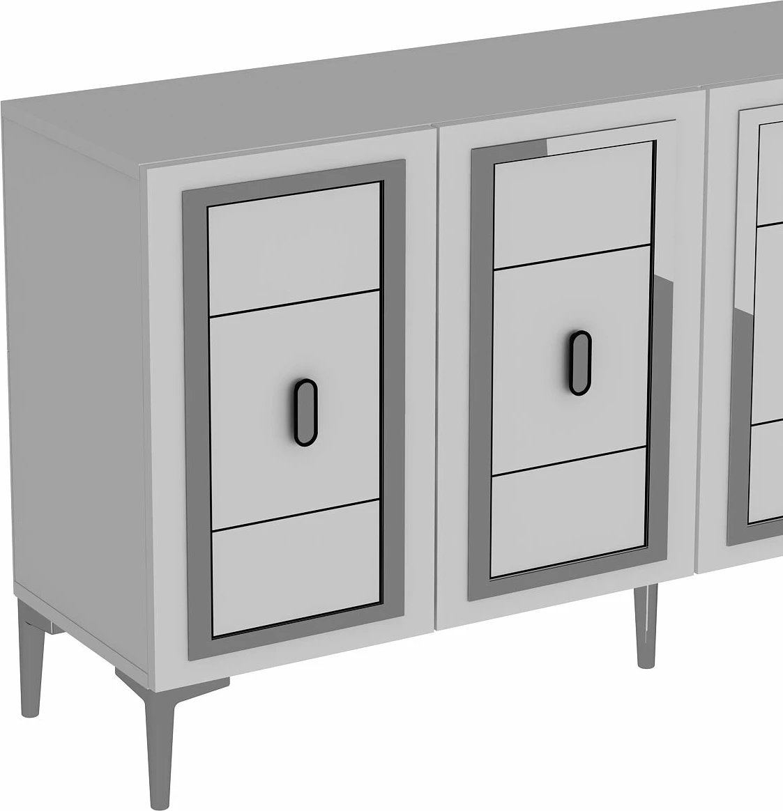 Konsol Skye Decor, Orion, e bardhë, argjend