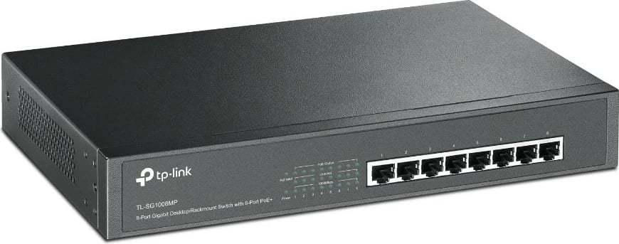 Switch TP-Link TL-SG1008MP, 8-Port Gigabit, PoE, 1U
