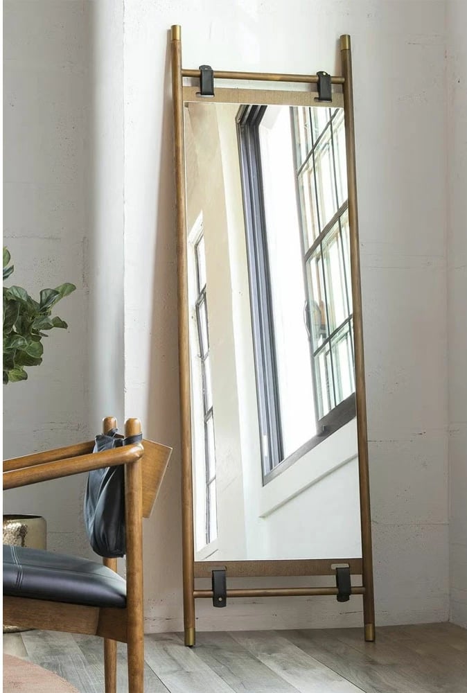 Pasqyrë qëndrore Monastery, dru arre, detaje të arta, 65x180cm