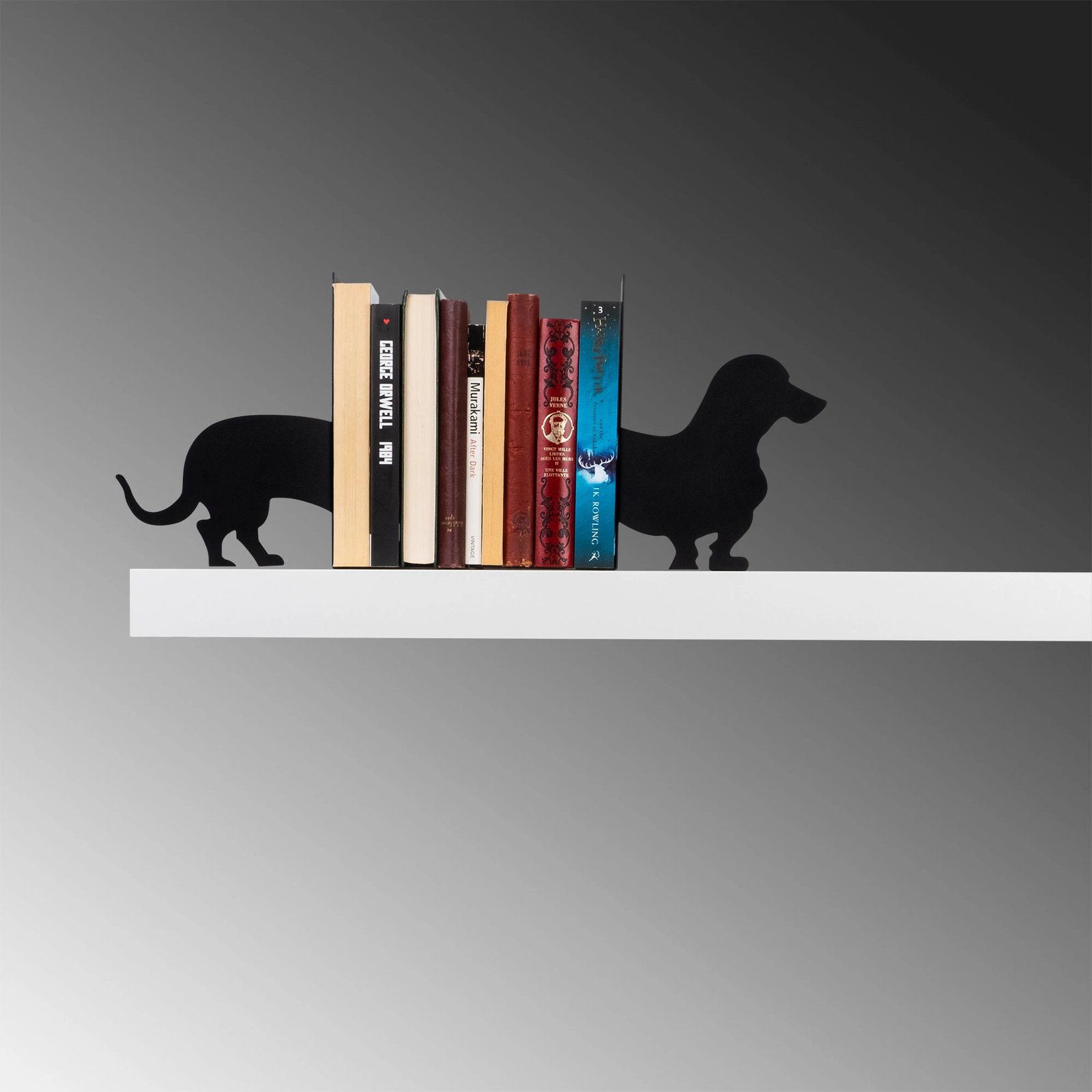 Mbajtëse librash metalike Aberto Design, e zezë, 43x14x22cm Mbajtëse librash metalike Aberto Design, e zezë, 43x14x22cm
