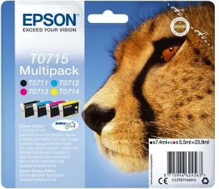 Kaseta boje, Epson, T0715 Multipack, 20 ml, origjinale, shumëngjyrëshe, set
