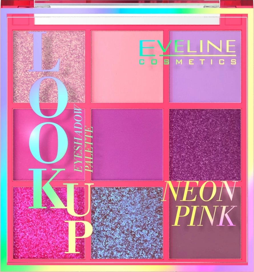 Paletë për sy Eveline Cosmetics Look Up Neon Pink për femra, 9 ngjyra, 10.8g