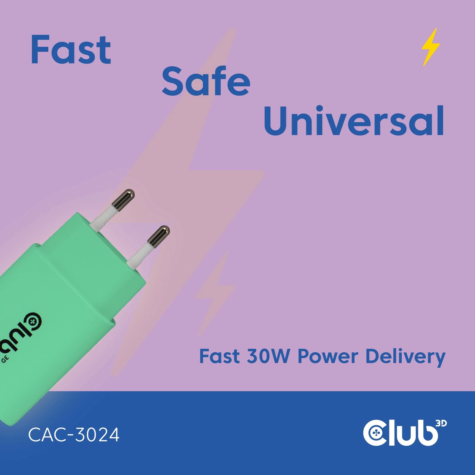 Karikues USB-C Club3D CAC-3024 30W 2 copë gjelbër Karikues USB-C Club3D CAC-3024 30W 2 copë gjelbër